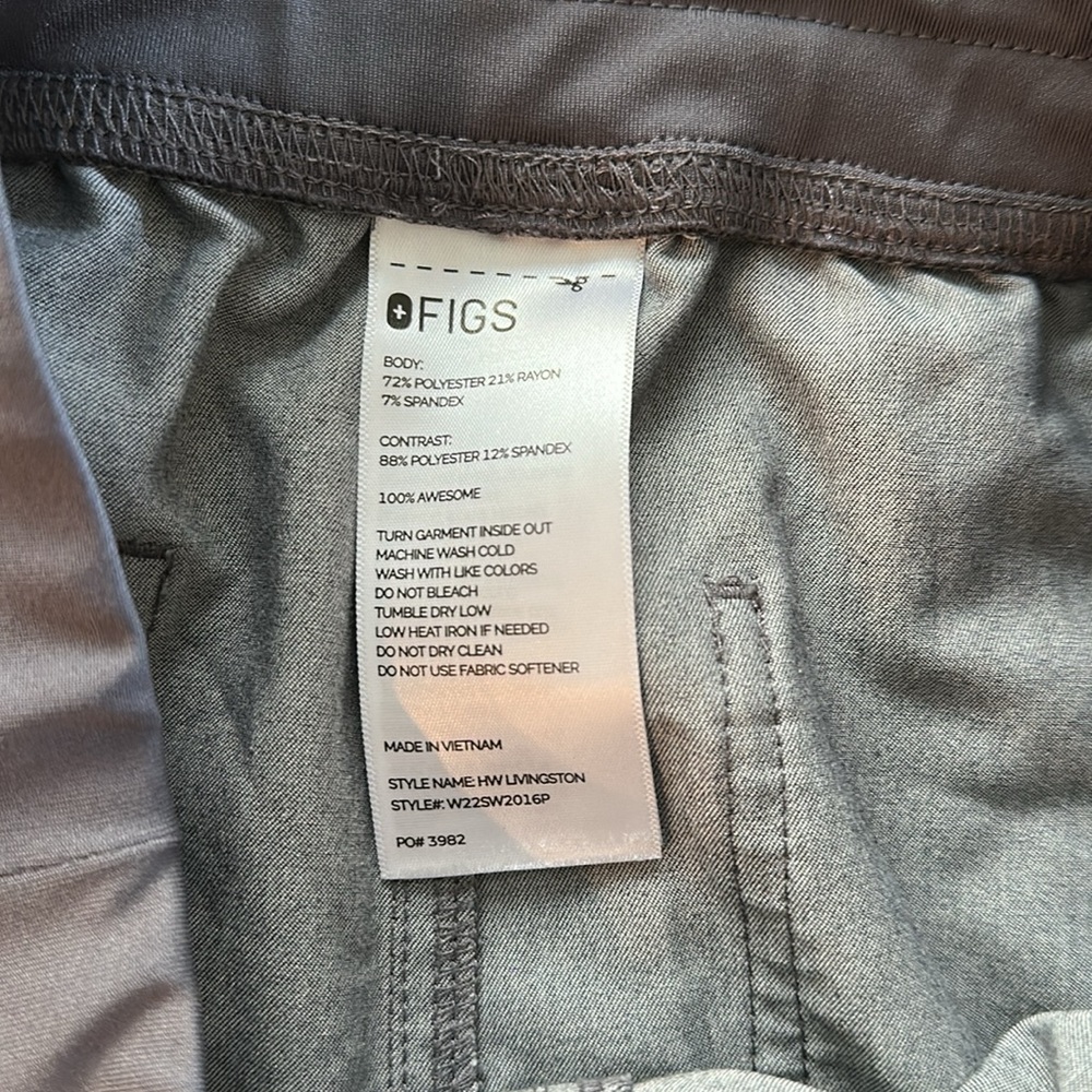 Figs Livingston High-Waisted Scrub Pants Graphite Gray Women’s Size Small Petite - Picture 3 of 10